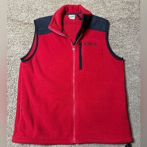 Vintage LL Bean Vest Womens Medium Red Full Zip Fleece Gorpcore Made in USA
